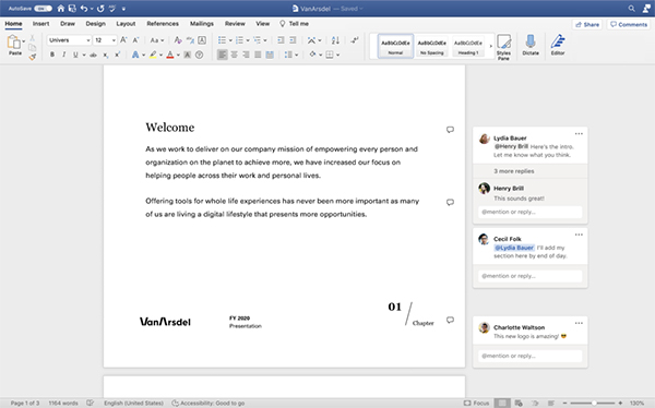 Wichtige Funktionen von Word für Mac