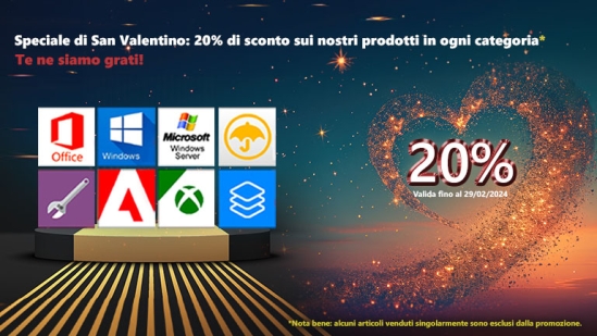 Promozione esclusiva per San Valentino con uno sconto del 20%