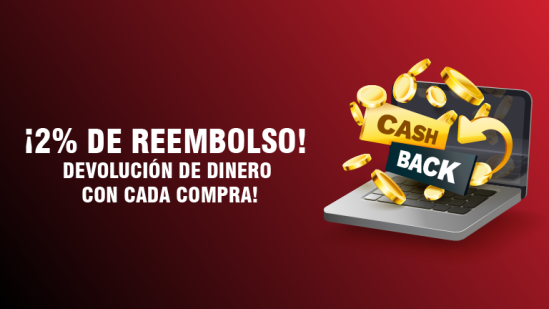 A partir de ahora, ¡reembolso del 2% por cada compra con nosotros!