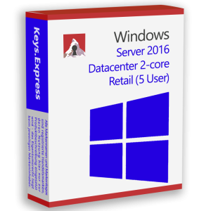 Microsoft Server 2016 Datacenter 2-core Retail Key (5 User)