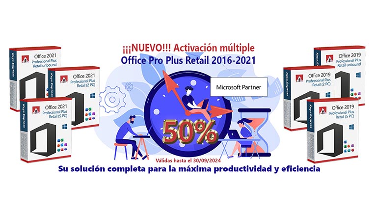 Impulsa la Eficiencia de tu Empresa: Ahora con Multi-Activación para Office Pro Plus Retail 2016-2019-2021